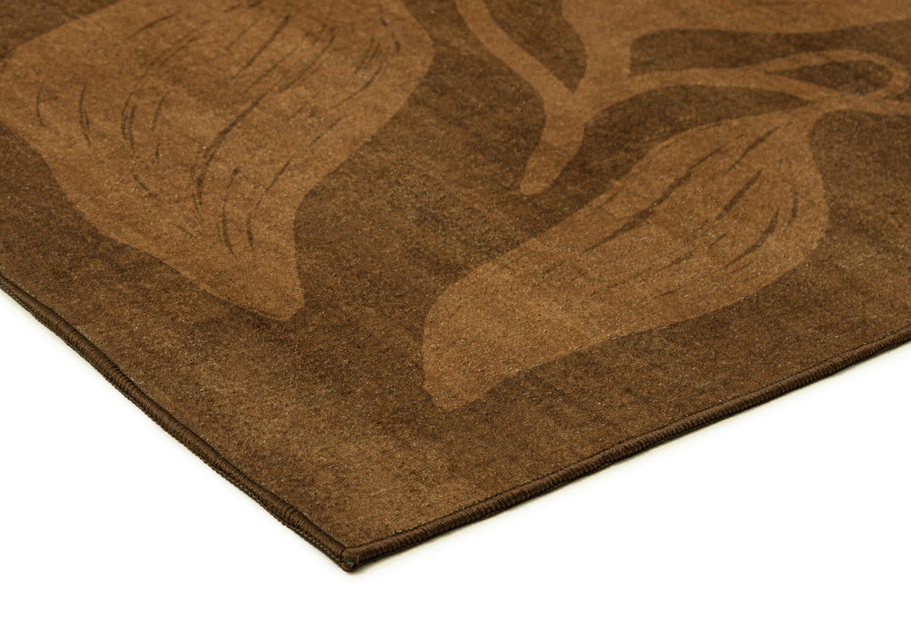 Rhea Brown Botanical Washable Rug