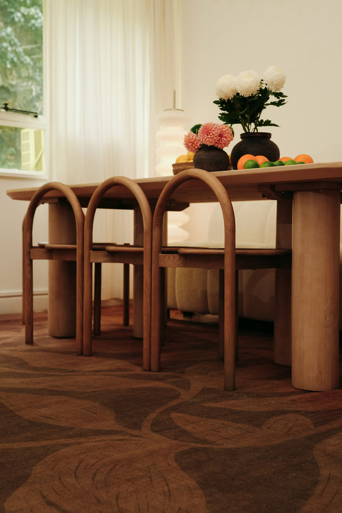 Rhea Brown Botanical Washable Rug