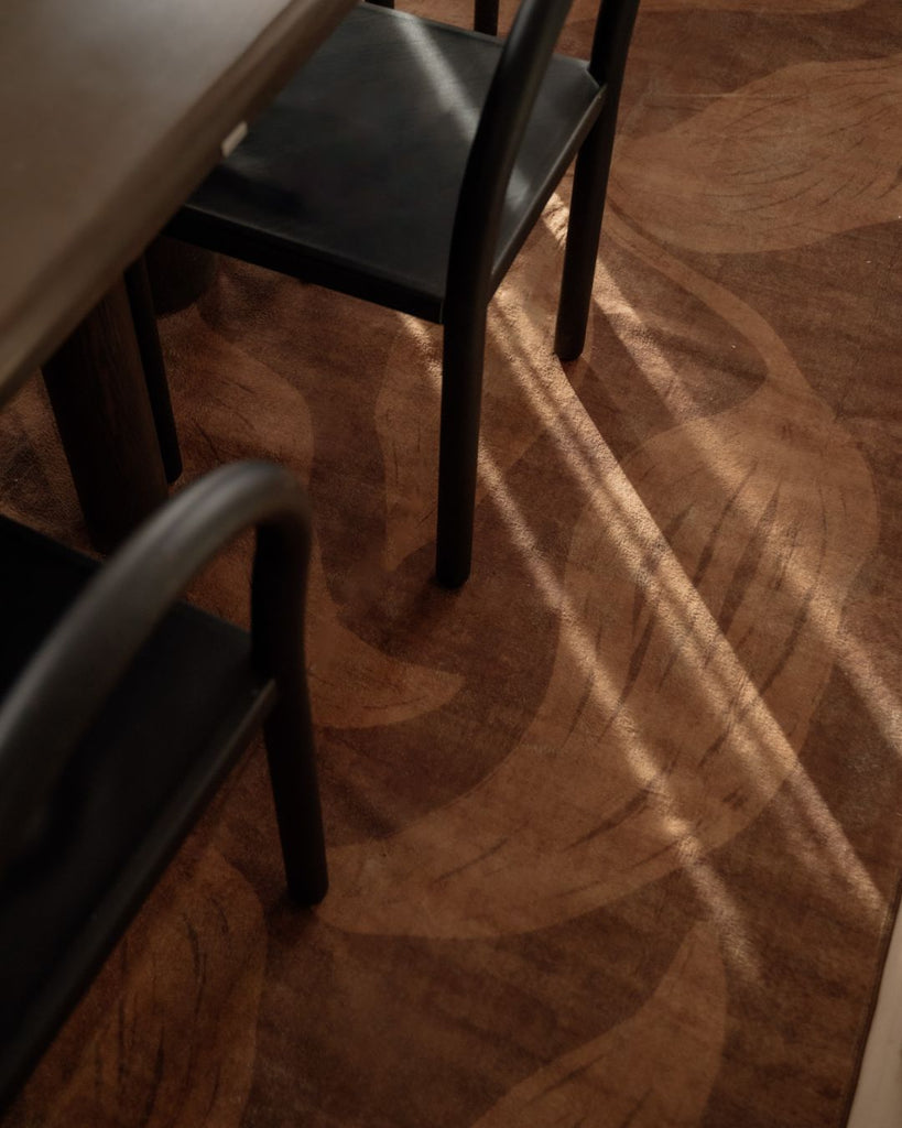 Rhea Brown Botanical Washable Rug