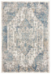 Rhona Blue And Grey Distressed Floral Rug