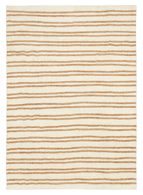Rhow Neutral Striped Washable Rug