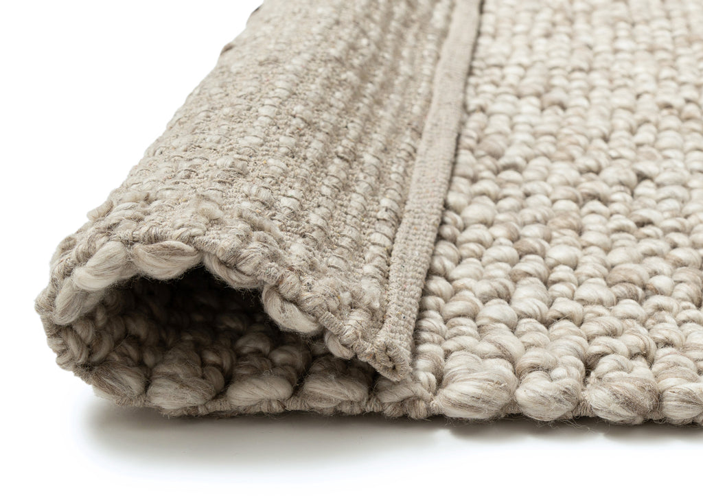 Rila Cream and Beige Marbled Wool Rug