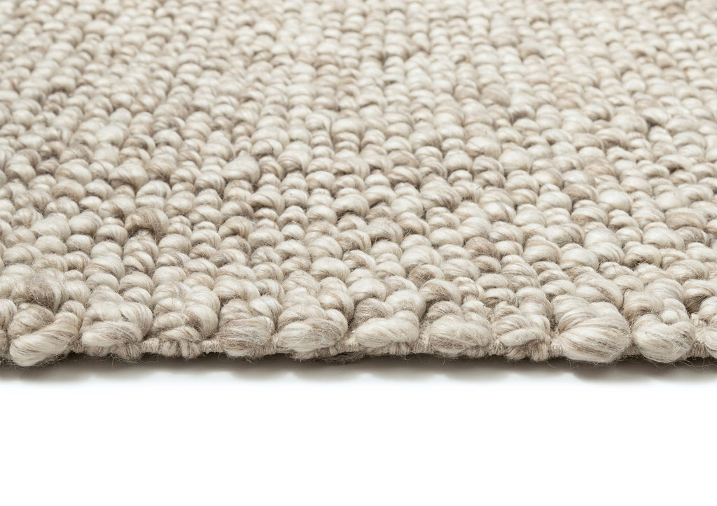 Rila Cream and Beige Marbled Wool Rug