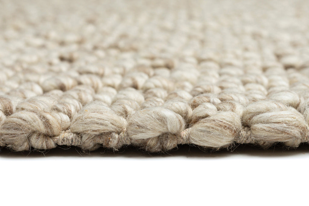 Rila Cream and Beige Marbled Wool Rug