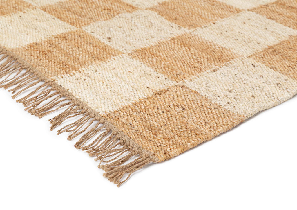 Riley Natural and Bleached Checkered Jute Rug *NO RETURNS UNLESS FAULTY