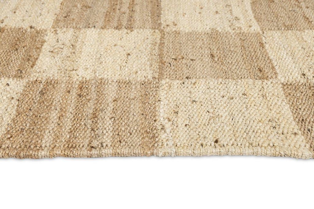 Riley Natural and Bleached Checkered Jute Runner Rug