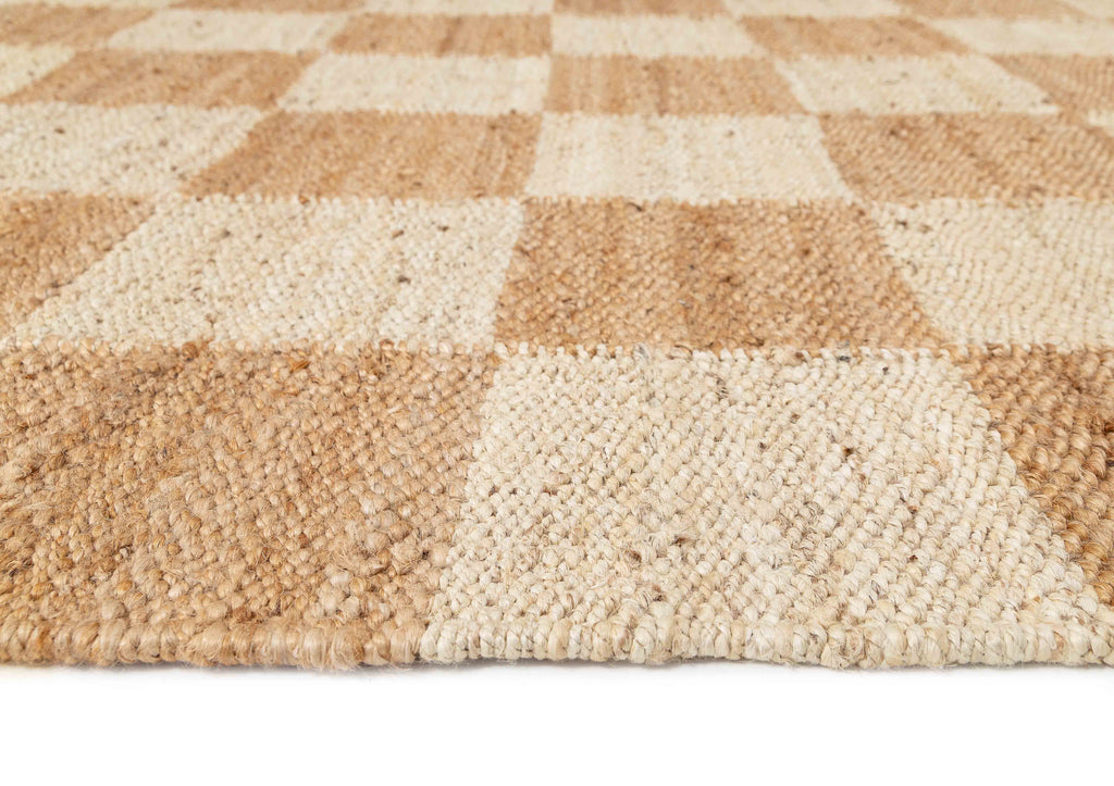 Riley Natural and Bleached Checkered Jute Rug *NO RETURNS UNLESS FAULTY