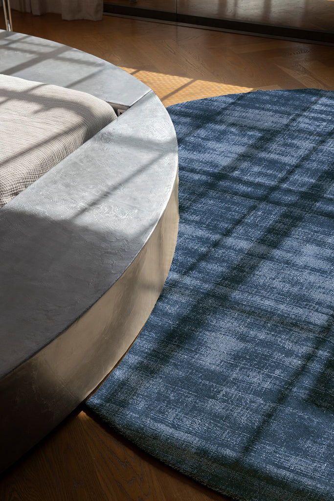 Rooney Navy Handwoven Round Rug