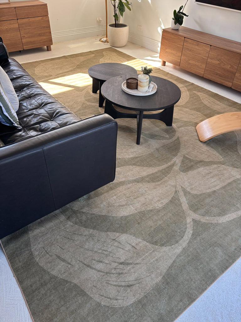 Rua Olive Botanical Washable Rug