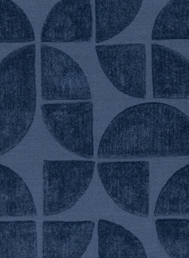 Rue Navy Blue Geometric Washable Wool Rug