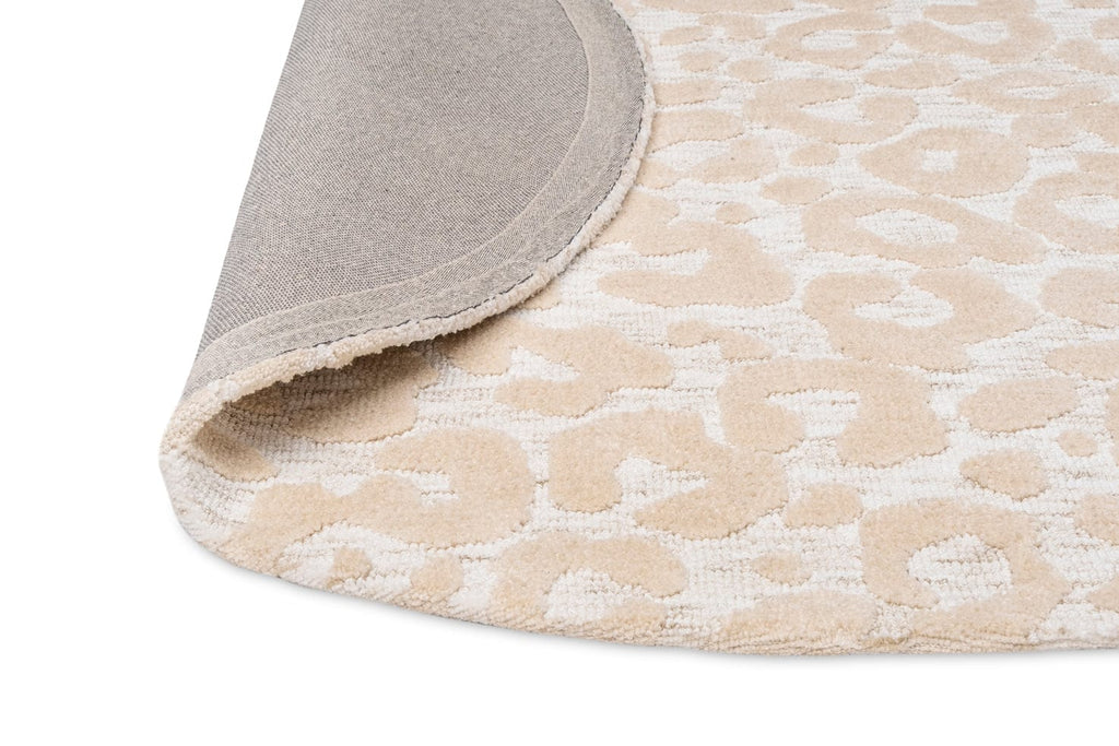 Sabbi Ivory and Cream Animal Pattern Round Rug
