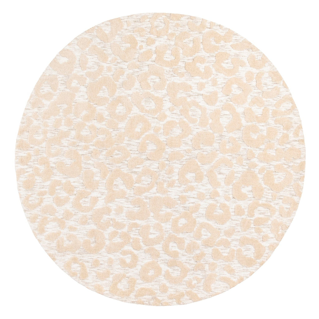 Sabbi Ivory and Cream Animal Pattern Round Rug