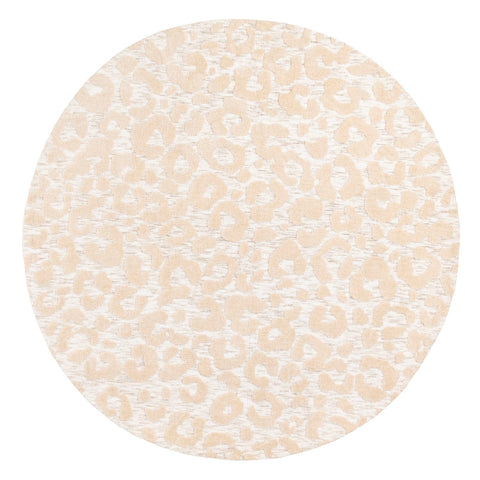 Sabbi Ivory and Cream Animal Pattern Round Rug