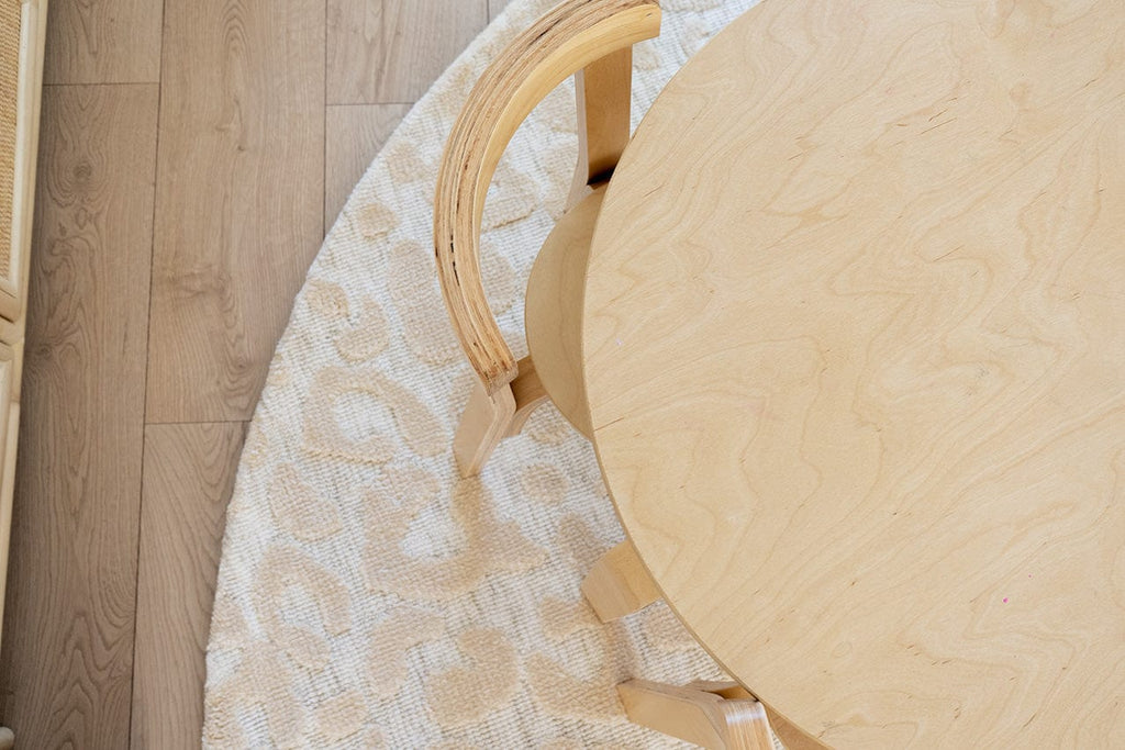 Sabbi Ivory and Cream Animal Pattern Round Rug