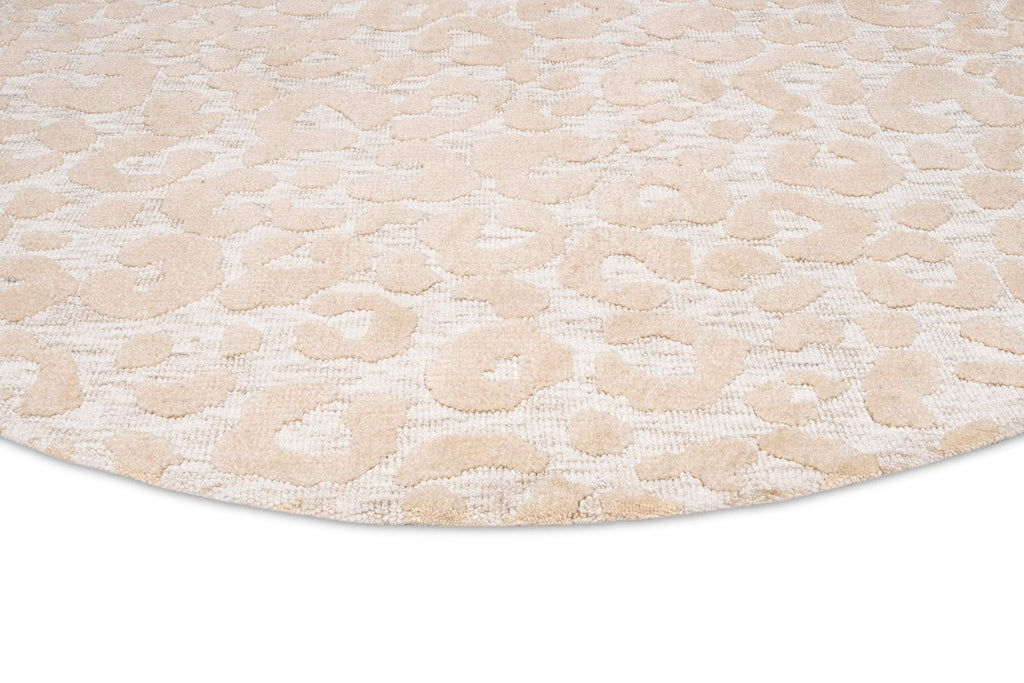 Sabbi Ivory and Cream Animal Pattern Round Rug