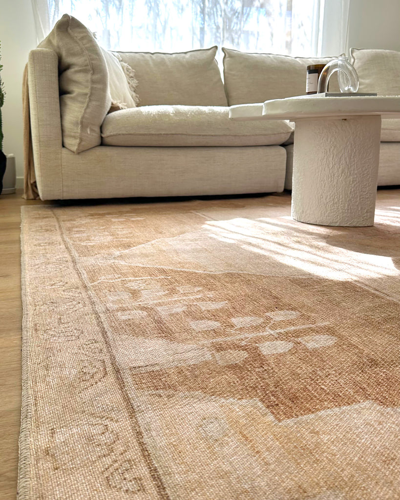 Sabine Cream and Rust Medallion Washable Rug