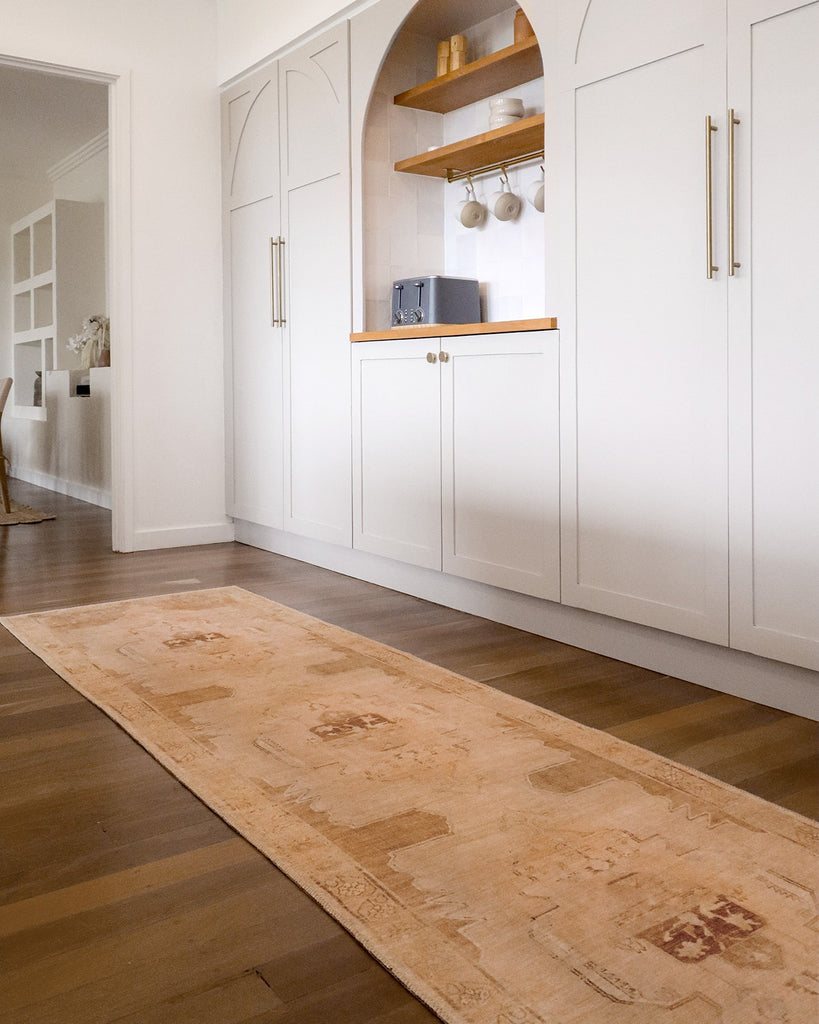 Sabine Cream and Rust Medallion Washable Runner Rug