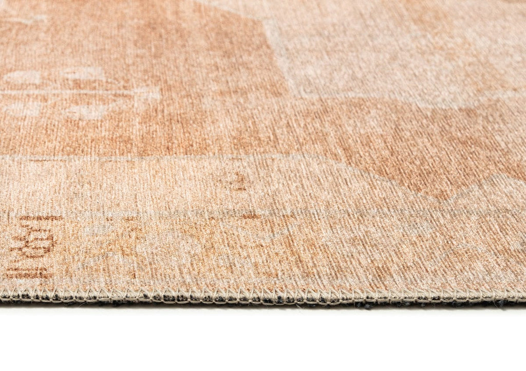 Sabine Cream and Rust Medallion Washable Rug