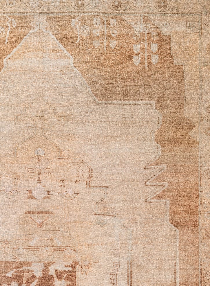 Sabine Cream and Rust Medallion Washable Rug