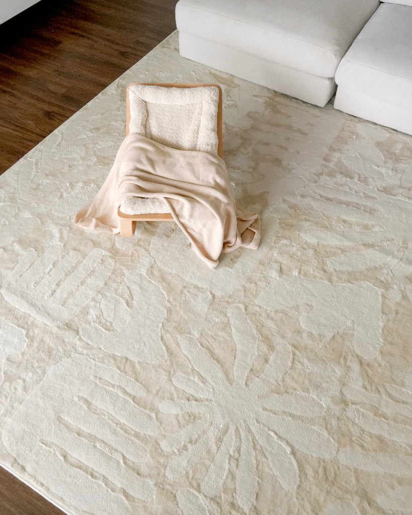 Salah Textured Abstract Neutral Washable Rug