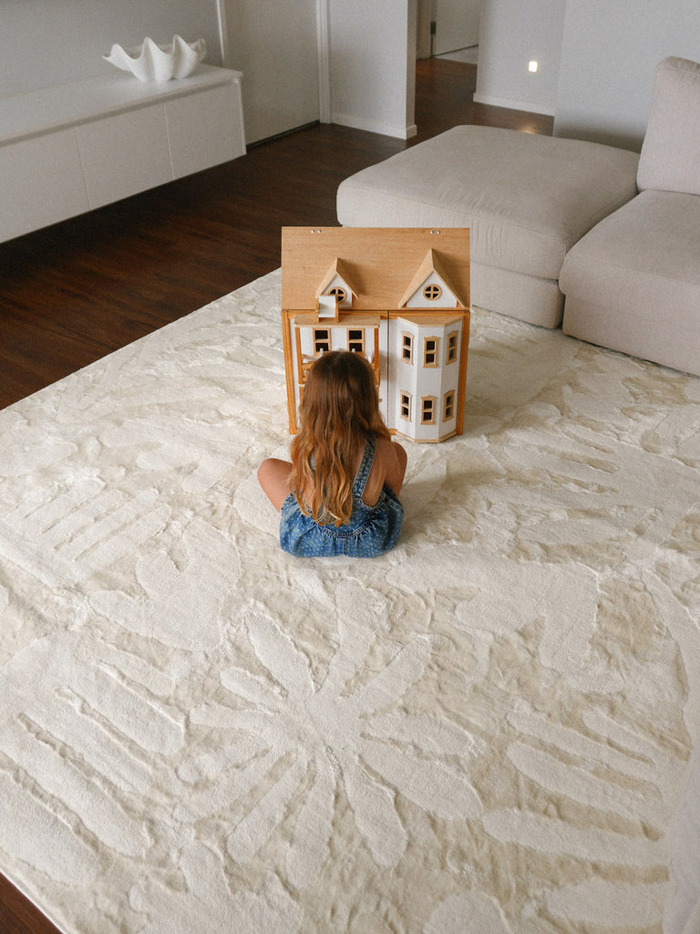 Salah Textured Abstract Neutral Washable Rug