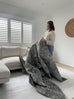 Santi Green and Grey Traditional Distressed Washable Rug