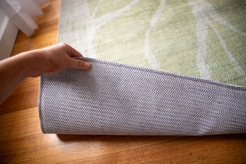 Savona Green Botanical Washable Rug