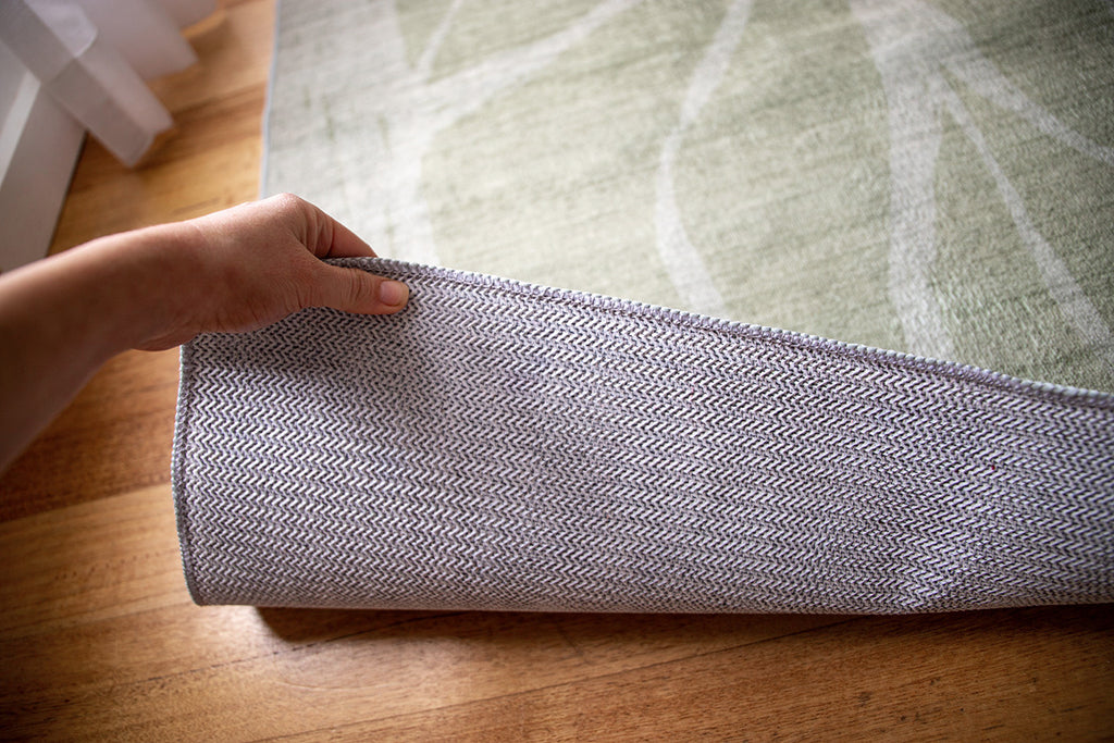 Savona Green Botanical Washable Rug