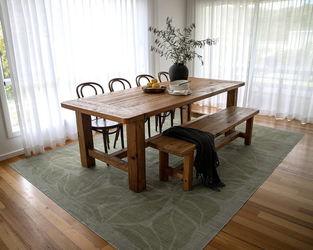 Savona Green Botanical Washable Rug