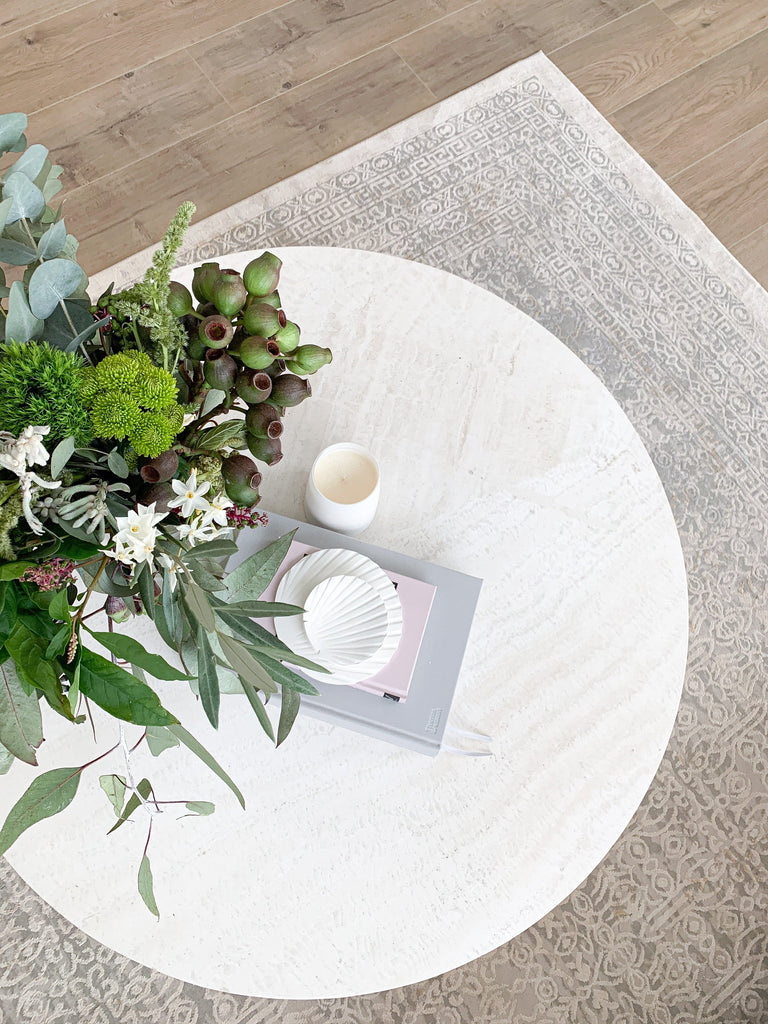 Seda Cream Ivory And Grey Traditional Floral Rug