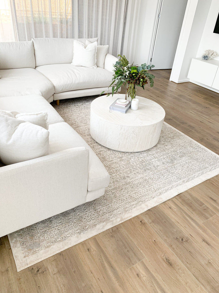 Seda Cream Ivory And Grey Traditional Floral Rug