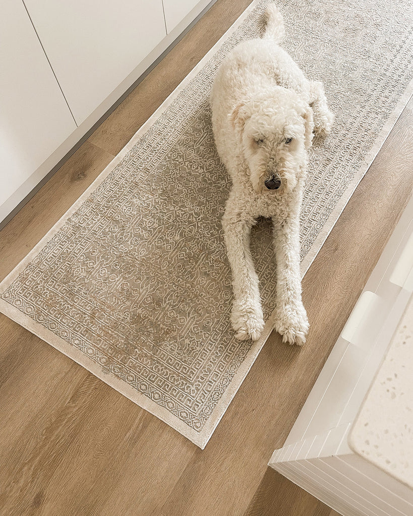Seda Cream Ivory And Grey Traditional Floral Runner Rug