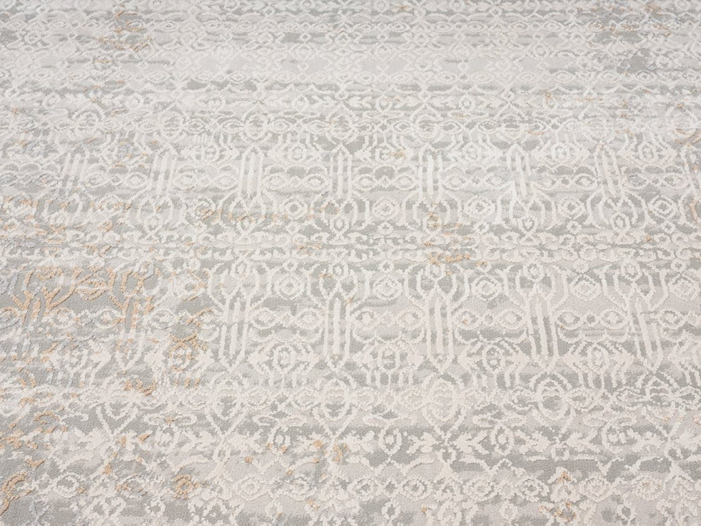 Seda Cream Ivory And Grey Traditional Floral Runner Rug