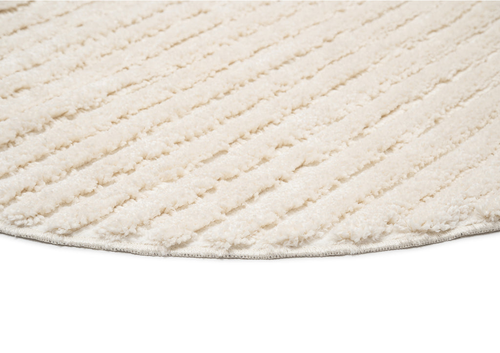 Senna Ivory Striped Round Rug
