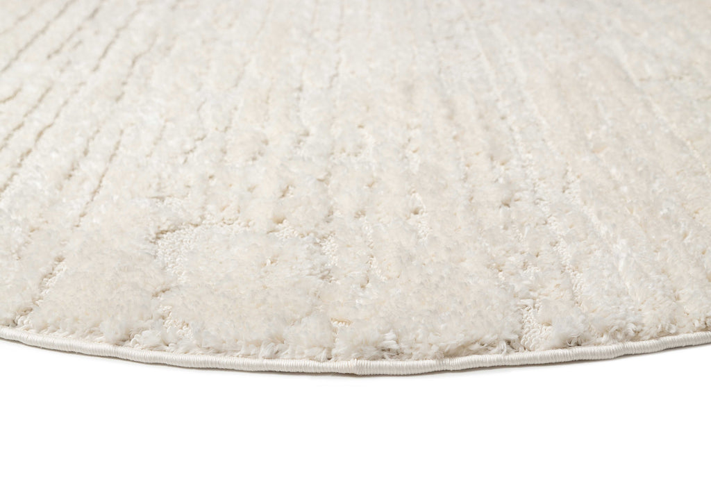 Serena Ivory Cream Textured Round Rug