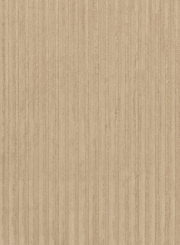 Sitti Beige Striped Washable Faux Fur Rug