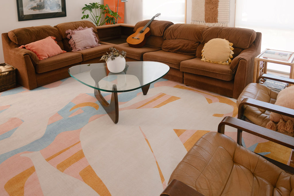 Sorata Pink and Blue Pastel Abstract Rug