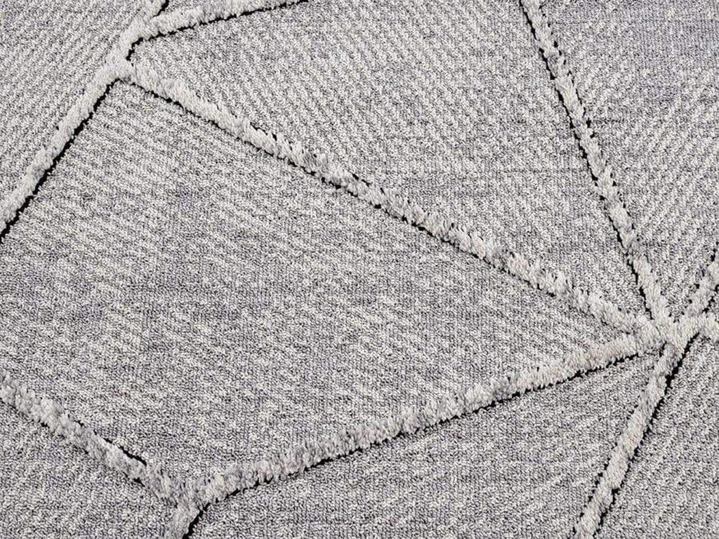 Soraya Grey Abstract Textured Round Rug