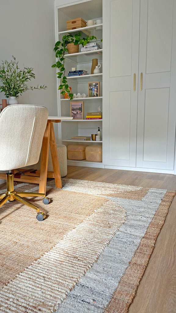 Soto Brown Cream and Grey Modern Jute Rug