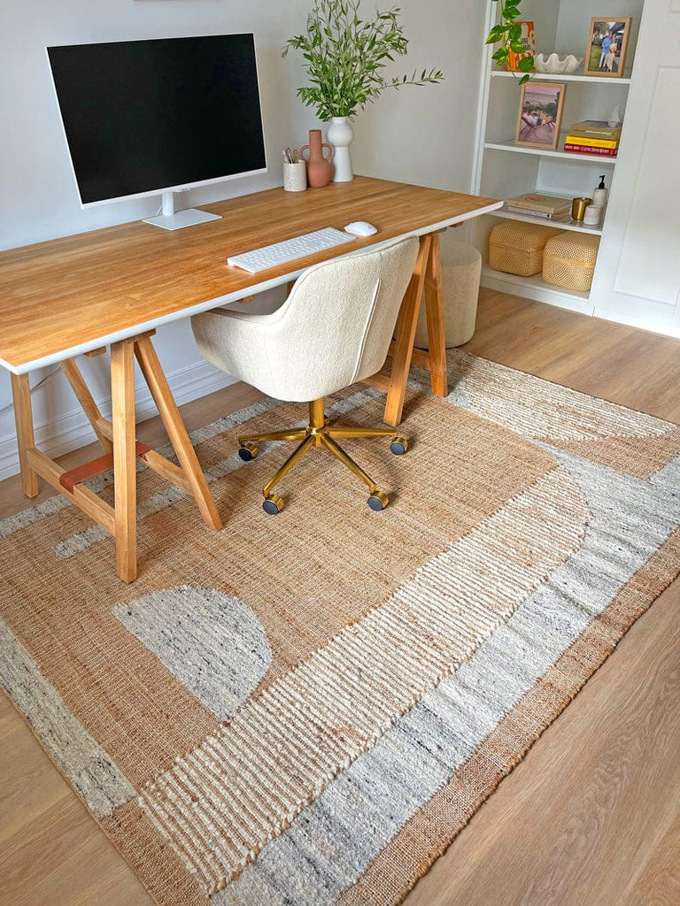 Soto Brown Cream and Grey Modern Jute Rug