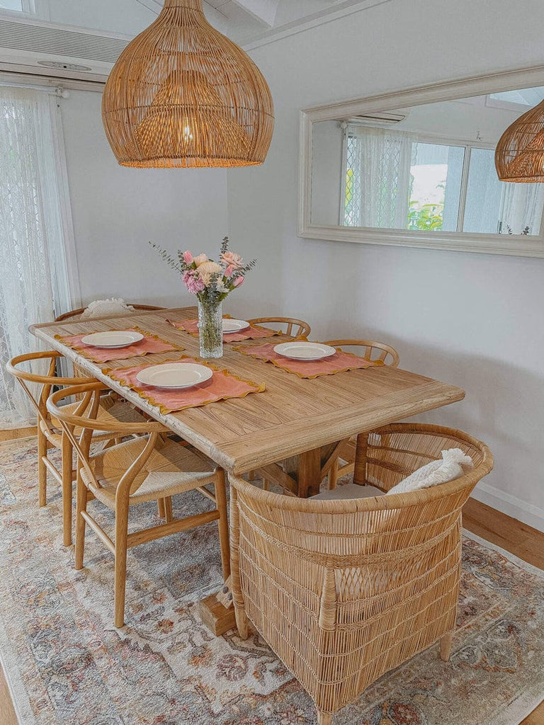 Summer Orange and Blue Multi-Colour Distressed Rug