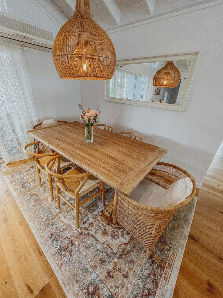 Summer Orange and Blue Multi-Colour Distressed Rug