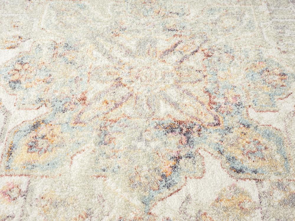 Summer Orange and Blue Multi-Colour Distressed Rug
