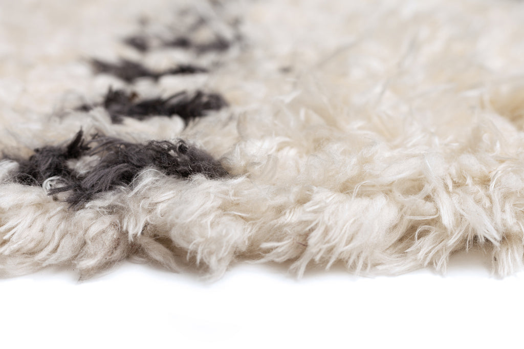Tabitha Cream & Black Tribal Shag Rug