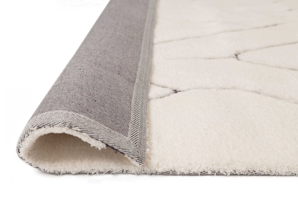 Tahlee Cream and Charcoal Grey Tribal Shag Rug