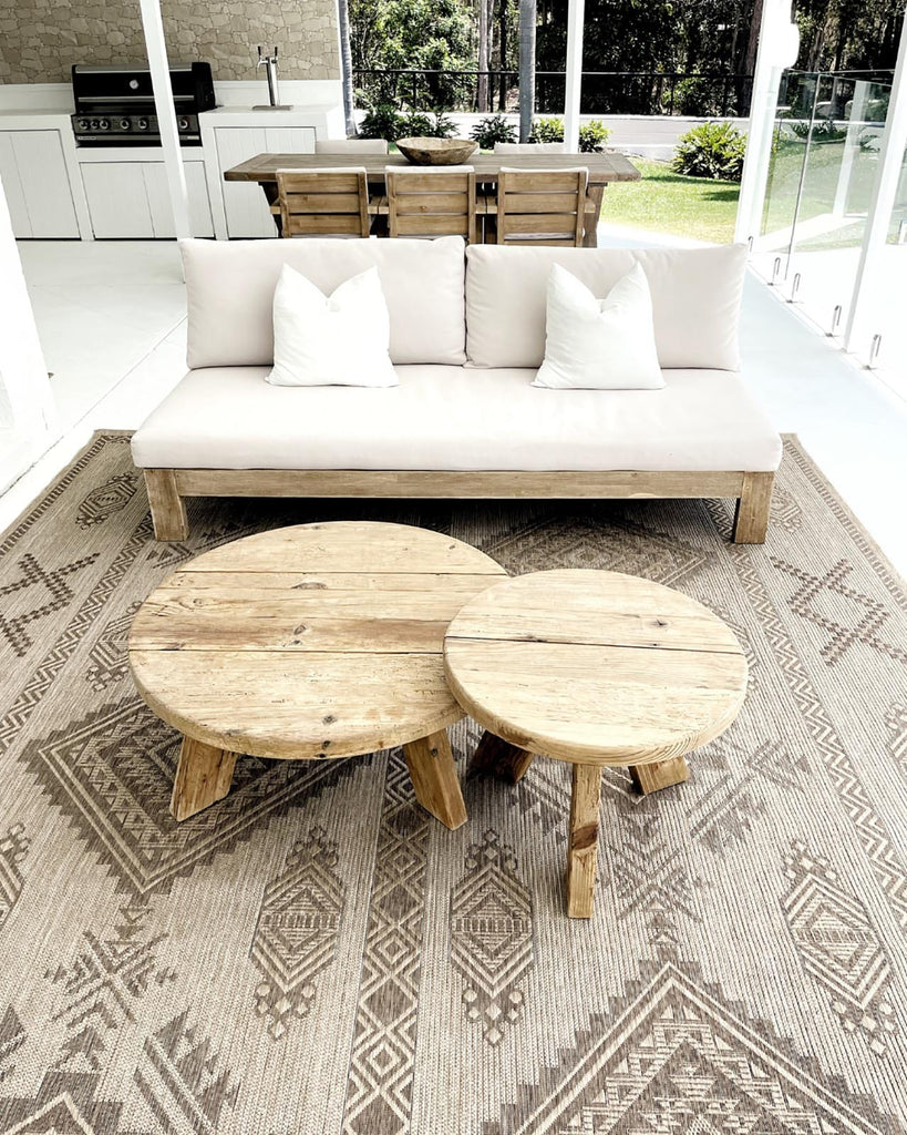 Takha Brown and Beige Tribal Flatweave Indoor Outdoor Rug