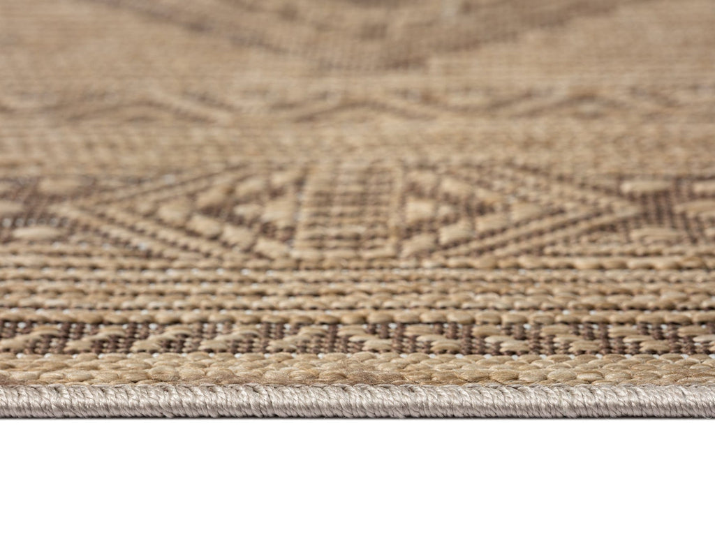 Takha Brown and Beige Tribal Flatweave Indoor Outdoor Rug