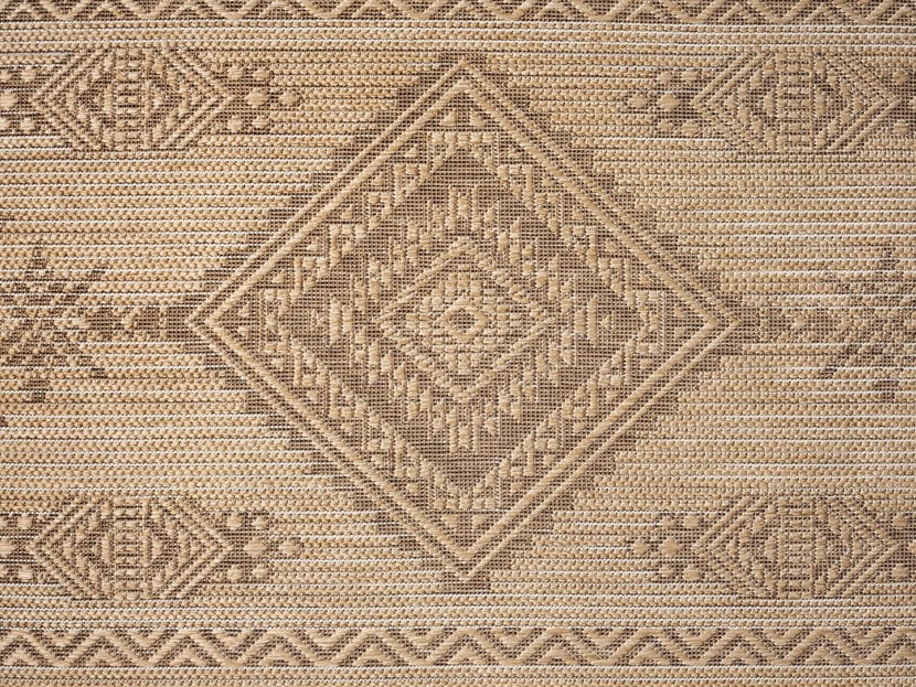 Takha Brown and Beige Tribal Flatweave Indoor Outdoor Rug