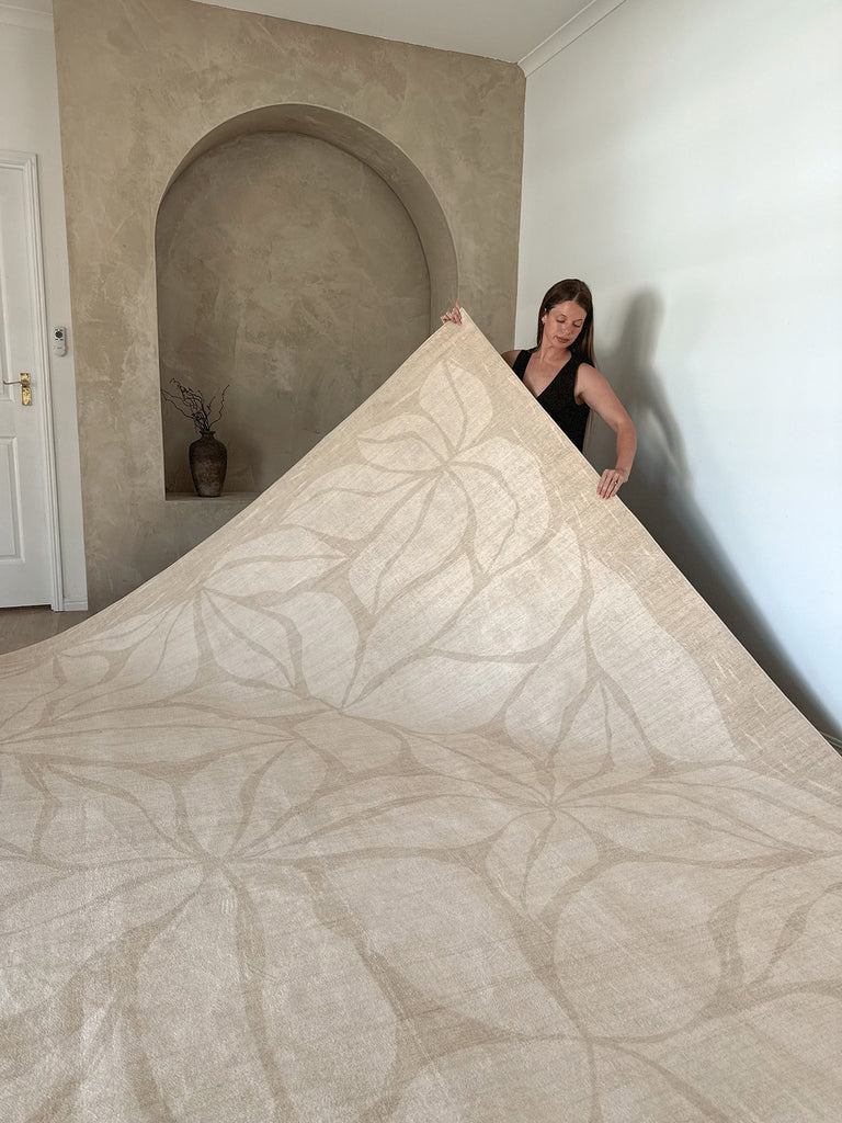 Talari Warm Yellow Botanical Washable Rug