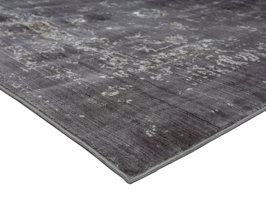 Tamara Dark Grey And Cream Floral Transitional Rug